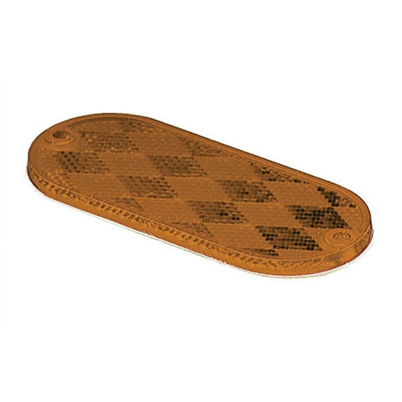 Grote 41033 - Reflector, Yellow, Oval Stick-On/Screw Mountable