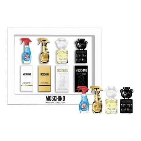 Moschino Perfume Mini Gift Set 0.17 Oz 5ml (Fresh, Fresh Gold, Toy Boy, and Toy 2)
