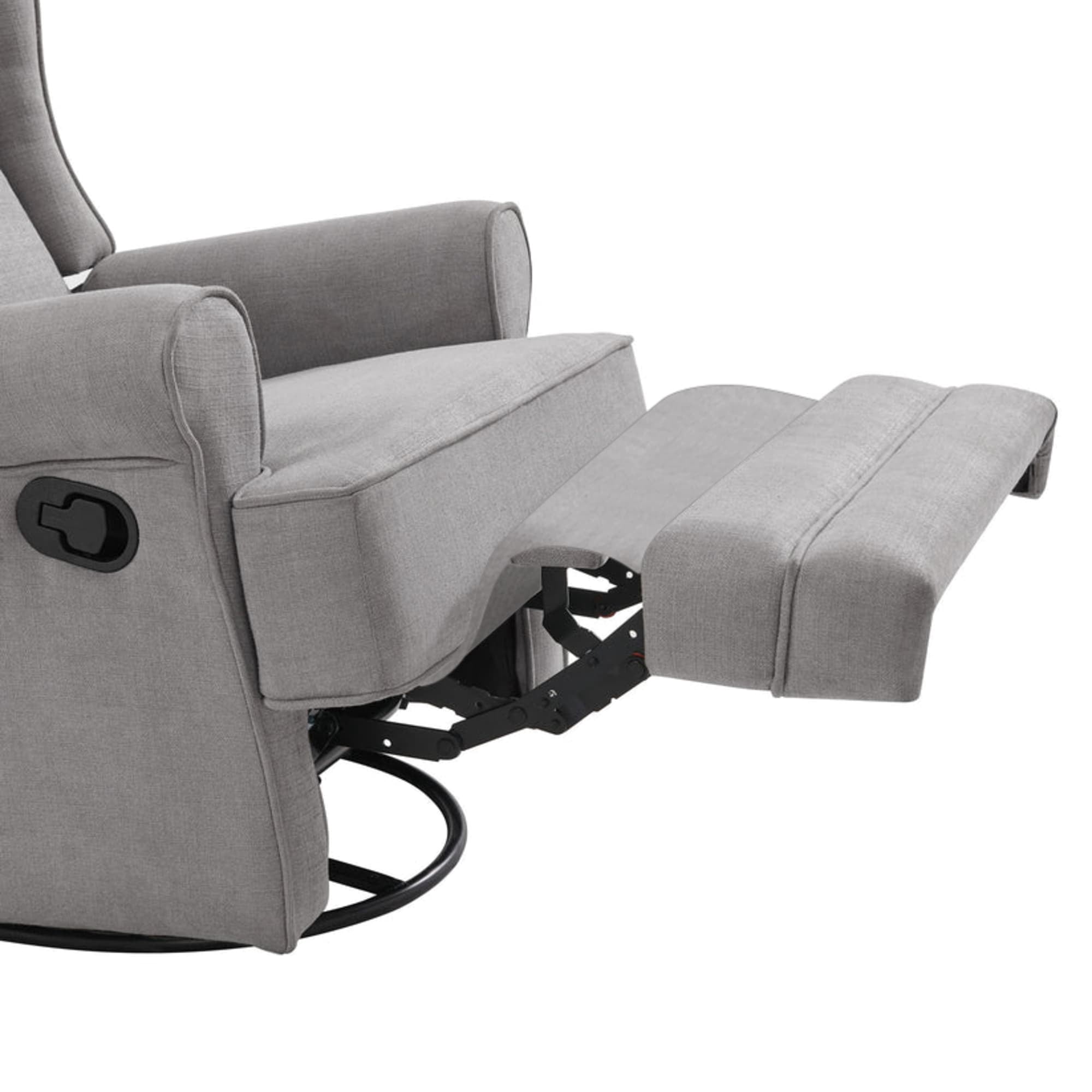 Oxford Baby Teegan Upholstered Glider Recliner Rocking Chair 360° Swivel for Nursery and Living Room – Gray​