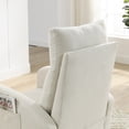 thumbnail image 5 of Modern Accent Rocking Chair, Upholstered Nursery Glider with 2 Side Pockets, Comfy Arm Chair with Solid Wood Base,High Back Single Sofa Chair, for Living Room Bedroom,Beige Linen, 5 of 9