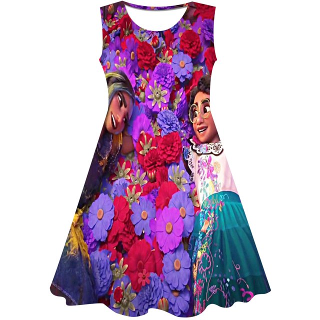 Disney Magic full house princesa vestido estampado de dibujos animados niñas Magic full house princesa vestido lindo fiesta de cumpleaños princesa Dress6M Gao Jinjia LED