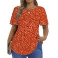 thumbnail image 3 of Fantaslook Blouses for Women Pleated Short Sleeve Tunic Tops Dressy Casual Summer Shirts, 3 of 10