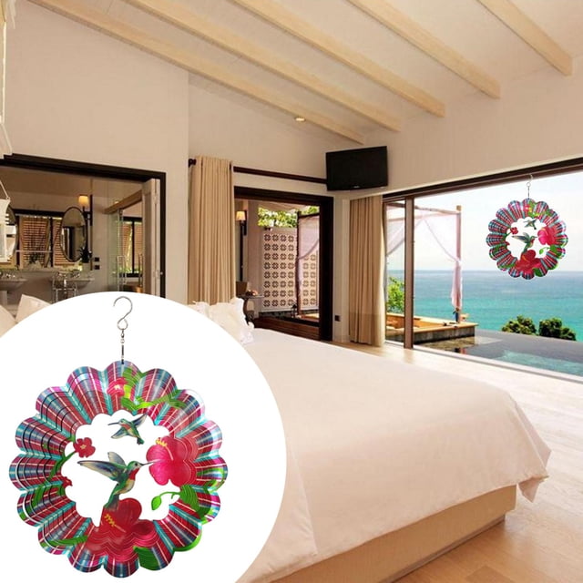 Giradores con estaca estable Metal de jardín con pintura reflectante ornamento de césped único molino para decoraciones de Estilo11 Macarena hilandero de viento colgante