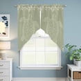 thumbnail image 6 of Turtle Green Kitchen Window Curtains, Swag Curtains Valance for Bedroom Living Room Bathroom, Coastal Ocean Boho Flower Retro Mottled Rod Pocket Window Treatment Curtain Block Drapes 2 Panels 36"x36", 6 of 9