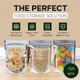 thumbnail image 4 of Intentional Home Goods 150 Pcs Resealable Mylar Bags - Smell Proof Ziplock and Heat Sealable Bags - Stand Up Food Storage Pouches - Safe Waterproof Packaging Barrier,Silver,6x8.75 inches (15x22 cm), 4 of 4