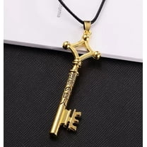 Anime Key to the Past Eren Yeager Key Necklace cosplay accessories, Gold, 1 count