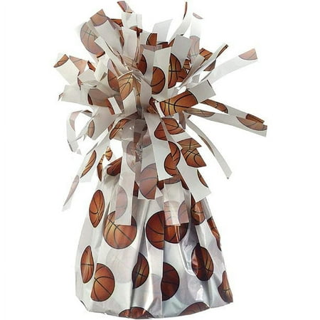 PMU Basketball Kisses Balloon Weights - Decorative Balloon Weight for Christmas, Thanksgiving, Birthday, Party Favors, Wedding & Baby Shower - 6oz. Basketball, Pkg/1