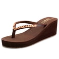 thumbnail image 4 of Sandalias Cuña JShteea para Mujer Transpirables Antideslizantes Marrón Oscuro L 38-39, 4 of 7