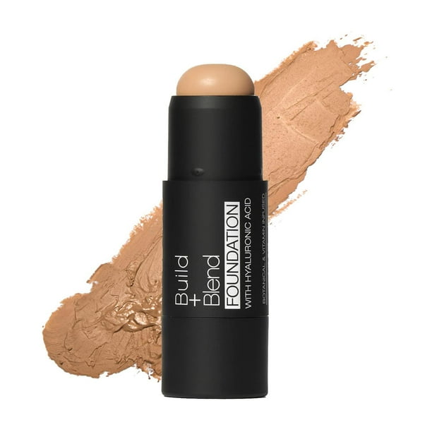 Palladio BUILD & BLEND - Barra de base de maquillaje, barra de contorno para cara de cobertura media