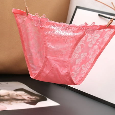 

Uorcsa Midnight Comfortable Summer Exotic Perspective Sexy Lace Underpants Watermelon Red