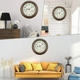 thumbnail image 6 of 12 Inch Large Modern Wall Clock Silent Non-Ticking Quartz Thermometer & Humidity, Brass, 6 of 7