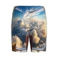 thumbnail image 7 of Daiia Sunset Airplane Travel View Mens Woven Stretch Pajama Short,Short Pajama Pants-Small, 7 of 7