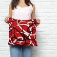 thumbnail image 2 of Red Geometric Pillow Covers 18x18 Inch Decorative Throw Pillow Cover, Modern Abstract Black White Striped Lines Sofa Pillowcases Accent Cushion Case Home Decor Bedroom Living Room, 2 of 6