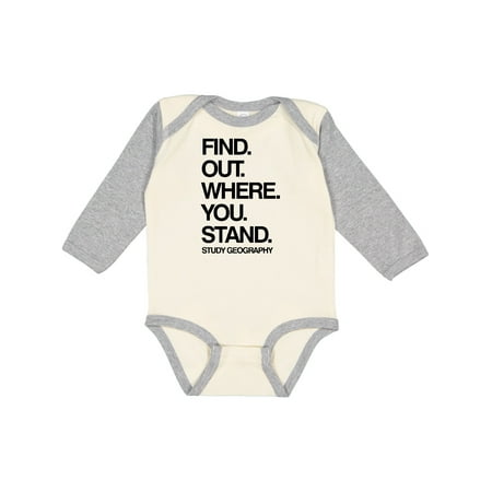 

Inktastic Study Geography Gift Baby Boy or Baby Girl Long Sleeve Bodysuit