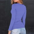 thumbnail image 5 of EchfiProm Womens Casual Tops Ribbed Slim Long Sleeve Blue Crew Neck T-Shirt for Ladies, 5 of 8