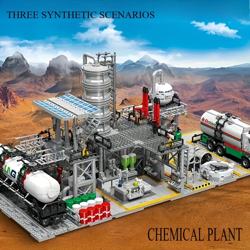Honchoes Natural Gas Laboratory Building Set Compatible with Lego City Architecture Model for Adults Boys 717Pcs