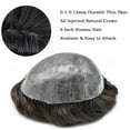 thumbnail image 6 of Mens Hairpiece LYRICAL HAIR Human Hair Replacement System Durable Thin Skin PU Injected Toupee Hair Wigs for Men, 6 of 7