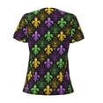 thumbnail image 5 of Wukai Mardi Gras1 Casual V-Neck Graphic Tees for Women: Lightweight and Breathable Summer Tops with Stylish Design-Large, 5 of 8