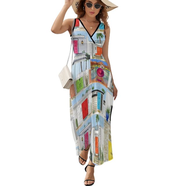 Palm Springs Doors! Robe Sans Manches pour Femmes style Coréen Élégante Robes de Soirée pour Femmes 2024 Robes