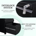 thumbnail image 6 of 3 Drawer Mobile File Cabinet with Lock, Under Desk Metal Rolling Filing Cabinets for Home Office Organizer Letters/Legal/A4 (Black- Requires Installation) (Black), 6 of 15