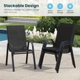 thumbnail image 5 of DIFY 7-Piece Patio Dining Set for 6, 50" Metal Round Table with 6 Stackable Chairs, Black&Black, 5 of 8