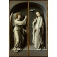 thumbnail image 2 of Gerard David 14x18 Black Ornate Wood Framed Double Matted Museum Art Print Titled - Archangel Gabriel; the Virgin Annunciate (Approx. 1510), 2 of 5
