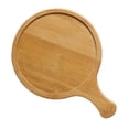 thumbnail image 3 of 9 Inch Pizza Plate Paddle with Handle Bamboo Round Pizza Bread Tray Board, 3 of 9