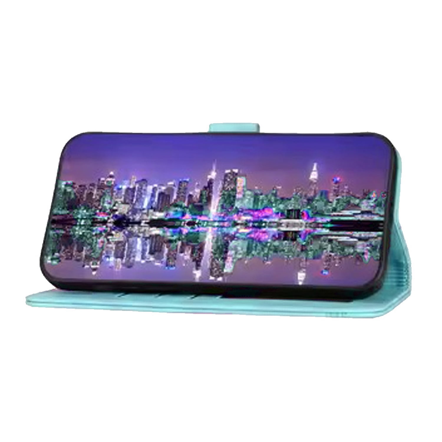 Stylish Leather Wristlet Wallet Case for iPhone 17 Pro Max - Teal