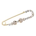 thumbnail image 1 of Brooch Pin 3D Flower Decor Scarf Pin with Rhinestone Inlay Thick Stable Lock Anti-exposure Suits Coats Sweaters Pin, 1 of 8