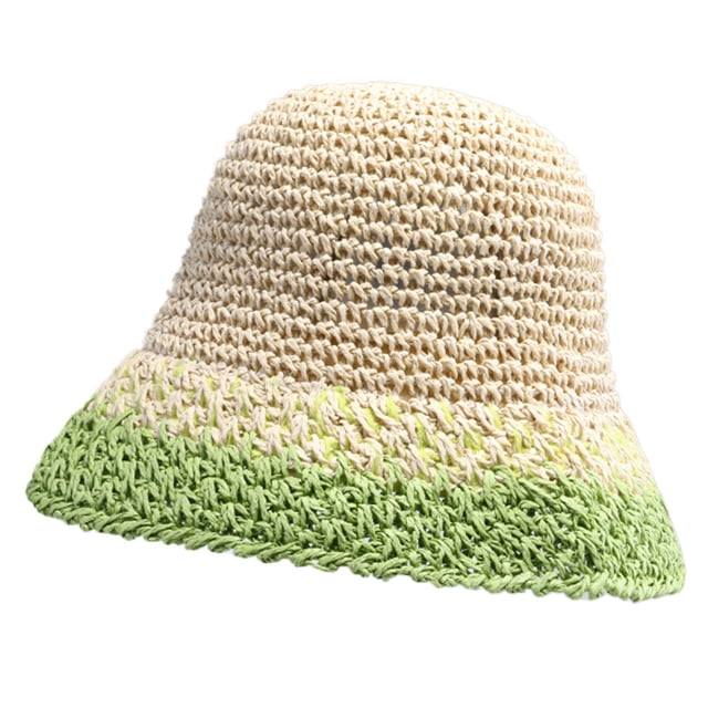 Sombrero de paja con circunferencia de la cabeza de 56-58cm, protector solar de verano para mujer, sombrero de pescador, sombrero transpirable a juego de color