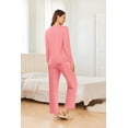 thumbnail image 3 of Ekouaer 2 Pack Womens Pajama Sets Long Sleeve Sleepwear Top With Long Pants Pjs Lounge Set, 3 of 6