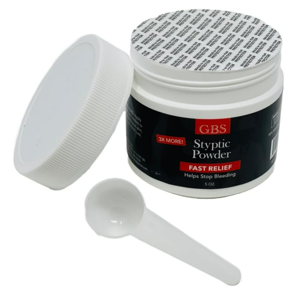 G.B.S Polvo estíptico con tapa sellada + cuchara para detener el sangrado, alivio de Nick, primeros auxilios, útil para cortes menores, hemorragias nasales, kit de supervivencia de seguridad para acam