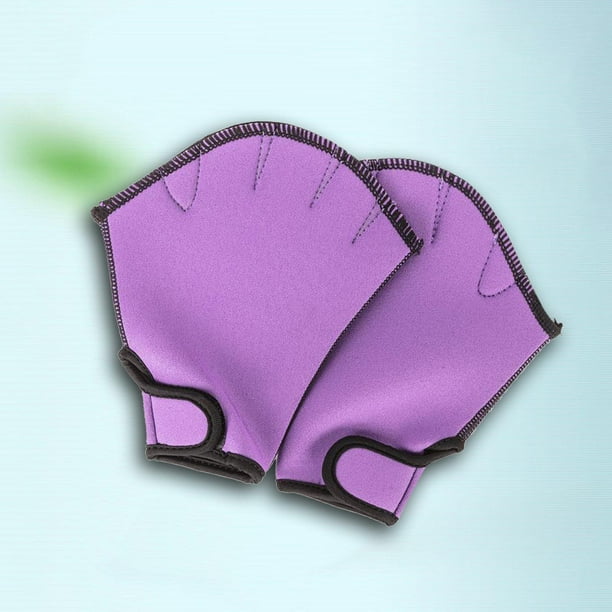 Guantes de natación shamjiam acuáticos palmeados Entrenamiento Morado S