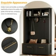 thumbnail image 4 of DIANJIE Versatile 4-in-1 Hall Tree With 6 Golden Hooks Wood Grain Bench With Multiple Storage Space Entryway Coat Rack With 2 Drawers, 4 of 10