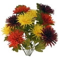 thumbnail image 4 of 1 Pc, 20.5 Inch Artificial Spider Mum Mix Bush w/12 Blooms To Add Earthtone/Fall Color To Arrangements & Decorations - Yellow/Purple/Orange, 4 of 4