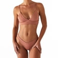 thumbnail image 1 of Conjunto de bikini de mujer, traje de baño de dos piezas con banda ancha debajo del busto y triángulo, 1 of 5