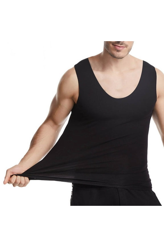Mens Big & Tall Tank Tops L-5X Plus Size Lightweight Sleeveless Modal-Shirts Stretchy Slim-Fit Pullover Crewneck Solid Athletic Undershirts