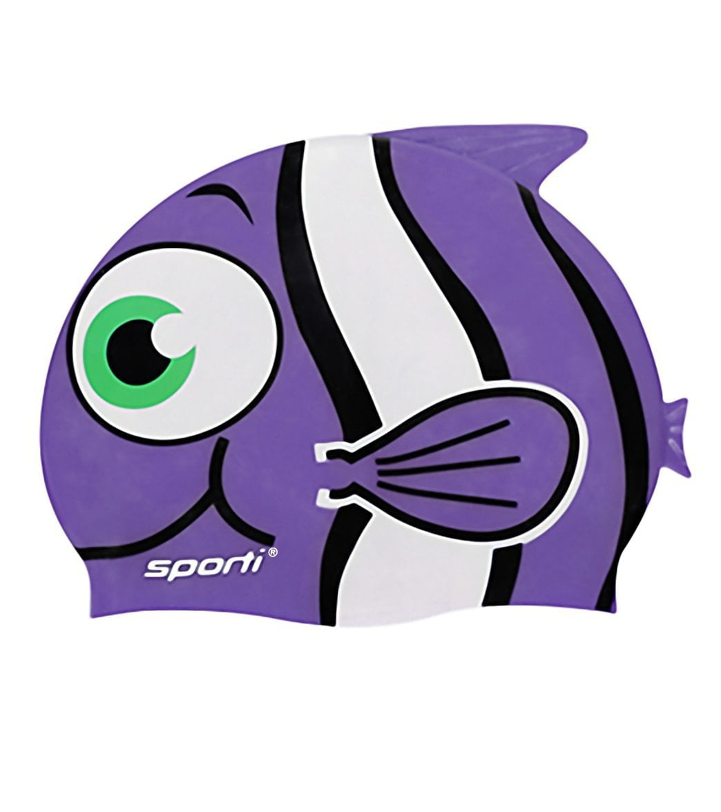 Sporti Cartoon Clownfish Silicone Swim Cap Jr. (Purple) - Walmart.com