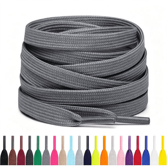 BZCOE Flat Shoe Laces for Sneakers,Multiple Lengths and Colors Available Multiple Colors Shoe Laces