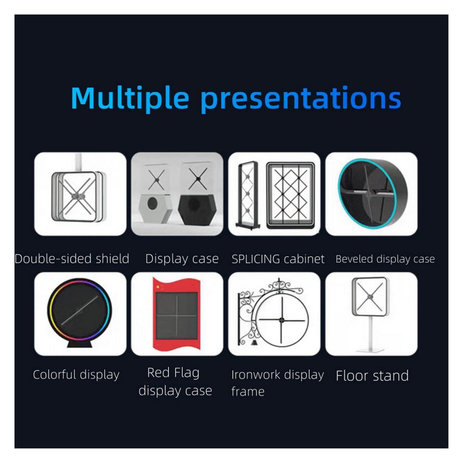 Hologram Fan Projector, 15.74" 3D Hologram Fan Display Stereo Floating Advertising Machine Fan Wall Mounted Upload by Phone App PC ,Novel Advertising Tool