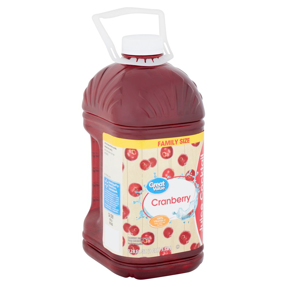 Great Value Cranberry Juice Cocktail, 128 Fl. Oz.