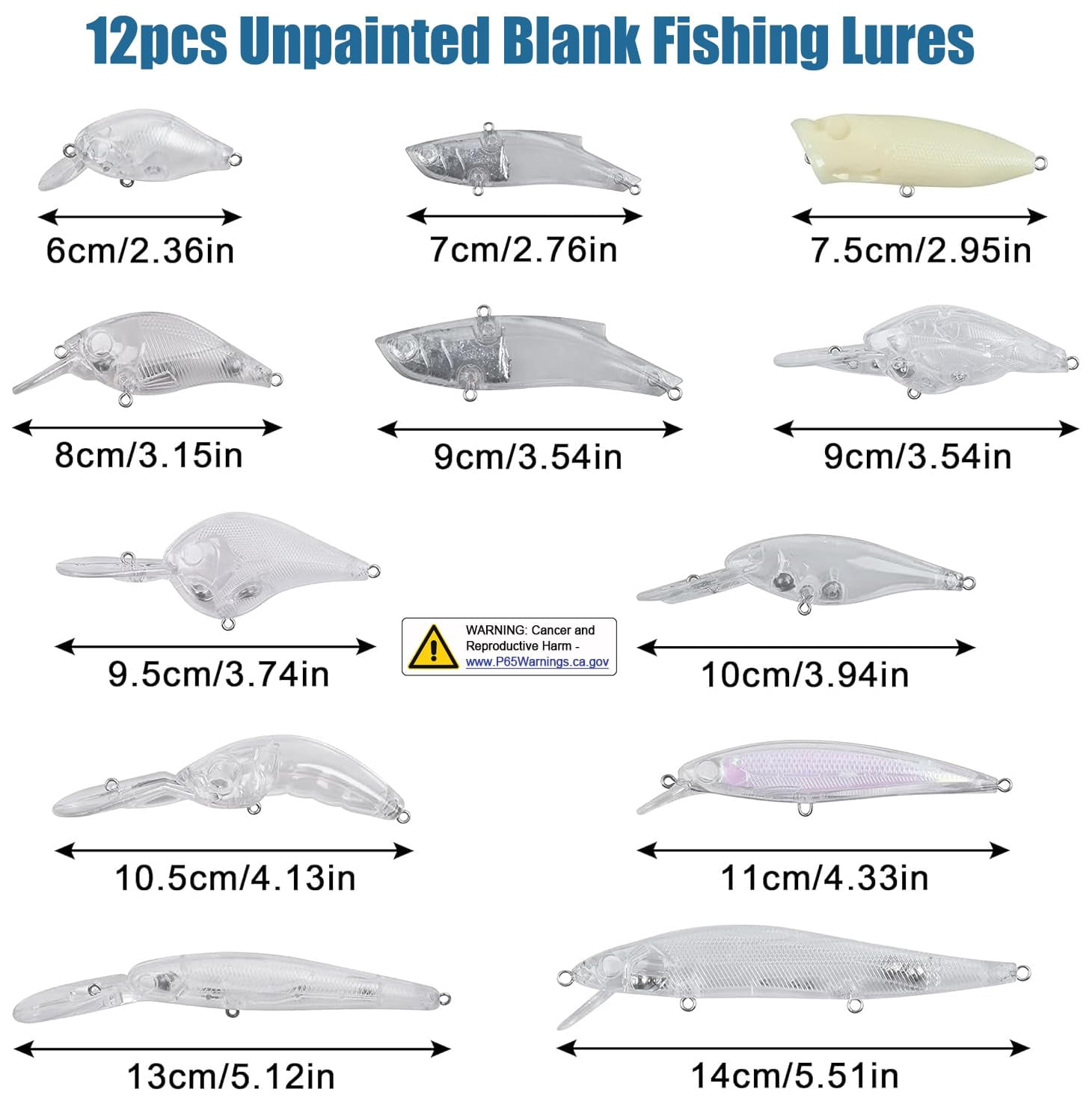 Unpainted Fishing Lures Making Kit Diy Blank Crankbaits Minnow Jerkbait Hard Bait Set With Treble Hooks  Split Rings Lure Eyes Stickers Supplies Make Your Own