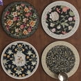 thumbnail image 3 of Ludlz 2Pcs Vintage Flower Placemat Waterproof Heat Resistant Non slip PVC Heat Insulation Rectangle Round Dining Table Decoration Pad Kitchen Supplies, 3 of 7