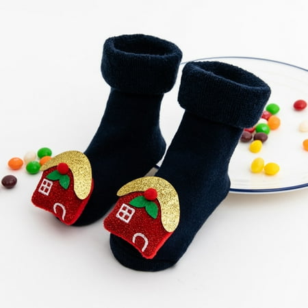 

Toddler Kids baby Boys Girls Christmas Santa Deer Anti-Slip Knitted Warm Socks