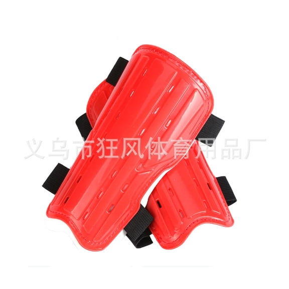 COOPHYA 1Pair Lightweight Youth Football Shin Guards Red Adjustable Sports Leg Protector for Teen Players