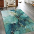 thumbnail image 2 of Area Rug for Living Room, Turquoise Marble Non-Slip Indoor Large Carpet for Bedroom/Dining Room, Modern Abstract Art Aesthetics Ink Painting Washable Rectangle Floor Runner Rugs - 4 x 6 Ft, 2 of 8