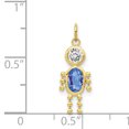 thumbnail image 3 of Collier Pendentif Pierre de Naissance Garçon en Or Jaune 10k September, 3 of 7