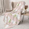 thumbnail image 3 of Rateoe Cute Rabbit Pattern Flannel Throw Blanket, Ultra-soft Blanket for Bed, Couch, Car, Hypoallergenic Anti-pilling blanket-60"x50"(Vertical), 3 of 6