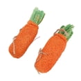 thumbnail image 2 of 2pcs Rabbit Carrot Chew Toy Teeth Cleaning Loofah Rabbit Toys with Lanyard for Rabbit Hamster, 2 of 9