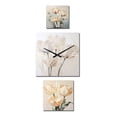 thumbnail image 2 of Designart "Harmonious" Tulips Extra large Clock For Office Décor - Large Traditional Wall Clock - Oversized Beige Wall Clock - Set Of 3, 2 of 6